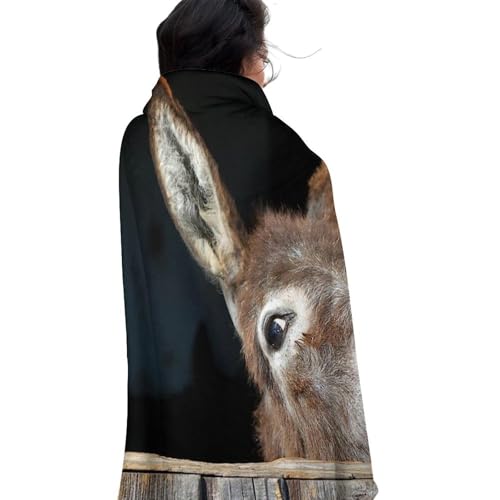 Couverture ronde flanelle Funny Donkey pliable pour canapé et bureau