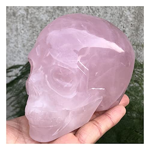 JUIYU Pierre de Cristal Crâne de Quartz Rose Naturel Reiki sculpté à la Main Cadeaux de Noël Cadeaux (Size : 200-300g)
