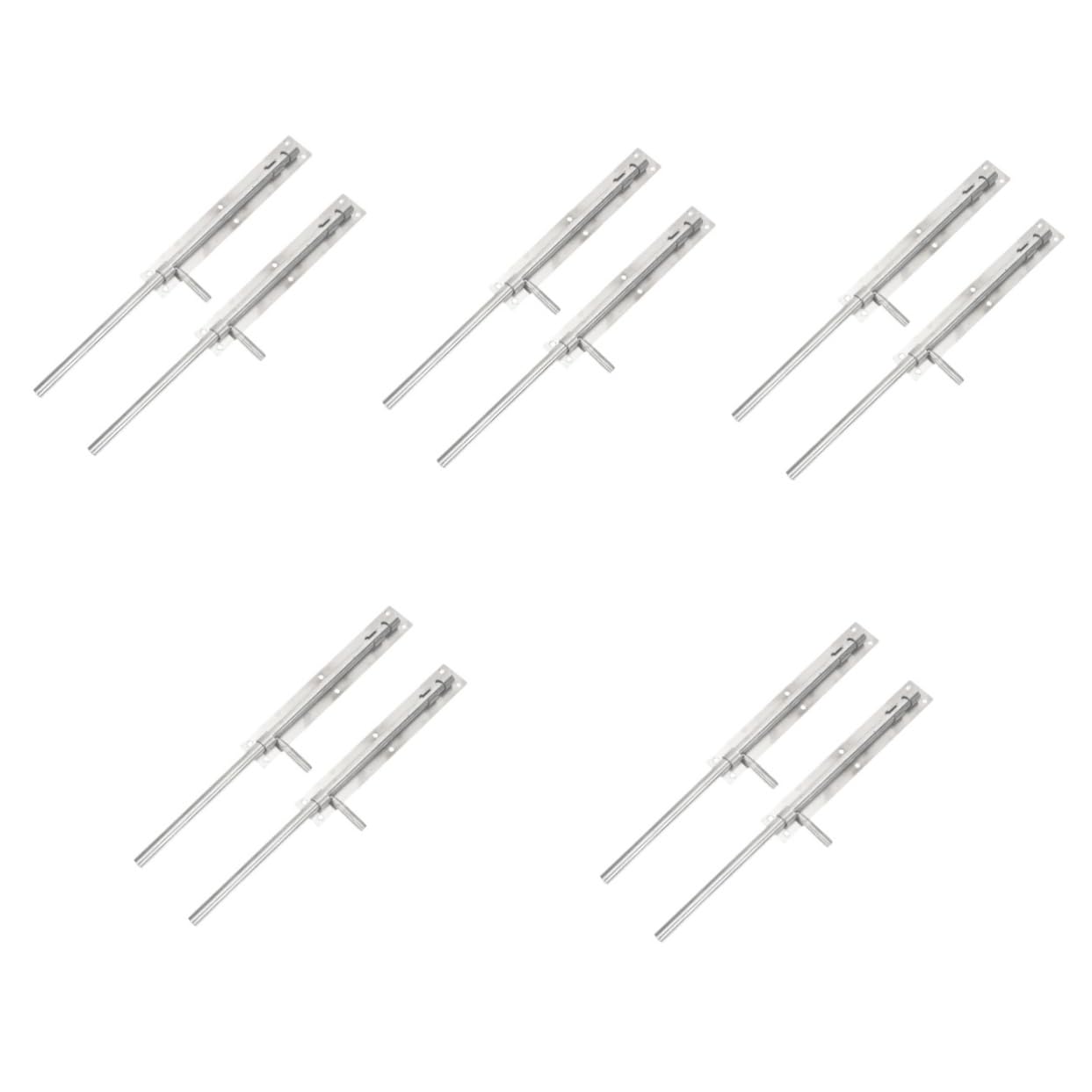 SHINEOFI 5 Set Serratura Scorrimento Acciaio Inossidabile Catenaccio Per Portoni E Cancelli Installazione E Resistente Sicurezza Per Porte Doppie E Singole 2 Pezzi*5