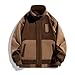 Men's Sports Outdoor Corduroy Jacket Loose All-Match Shopping Stand Collar Cargo High Street Jacket Dark coffee L