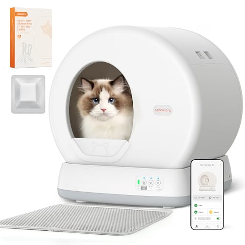 MeoWant Self-Cleaning Cat Litter Box, Integrated Safety Protection Automatic Cat
