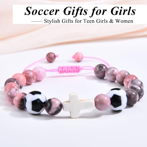OAVOOK Soccer Gifts for Girls Soccer Bracelets Teen Girls Gifts for Birthday Graduation Christmas — view 2