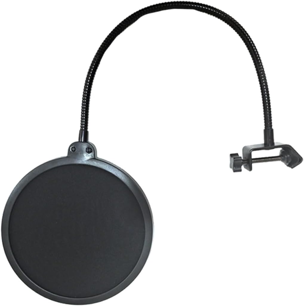 1Pc Double Layer Microphone Windscreen for Recording Durable Mic Filter Clamp Flexible Support for Studio and Broadcasting Use