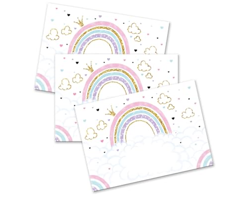 Briefpapier-Set Briefblock mit Umschlag für Mädchen Kinder Regenbogen Tiere Kindermotiv Briefbögenblock liniert (Block A5 mit 25 Blätter + 15 Umschläge)