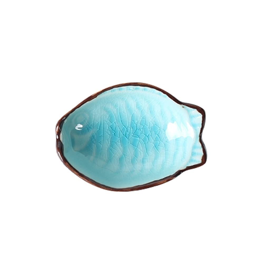 Ciotola per Insalata in Ceramica con Posate, Piatti per antipasti a Forma di Pesce in Ceramica, Piatto per condimenti, Piatto per spuntini, Piatto per Salse, Piatto per d