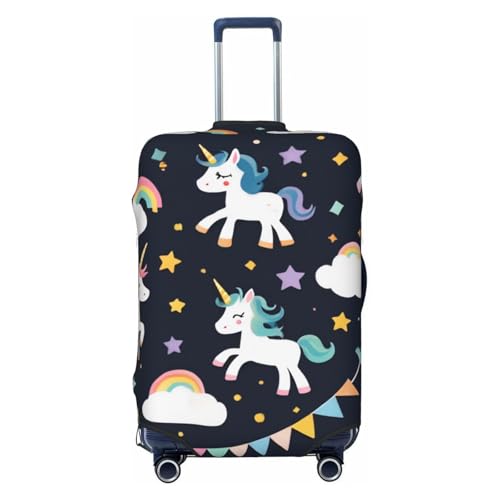 Unicorn Rainbow Clouds Luggage Cover Elastic Washable Protector Anti-Scratch Travel Suitcase Covers With Concealed Zipper For 18-32 Inch Luggage Medium
