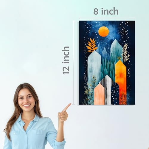 Image of SiddArtify Abstract Landscape Wall Art Prints Set - Colorful Nature Poster Decor for Living Room Bedroom - 8x12 inch Board Pack of 6
