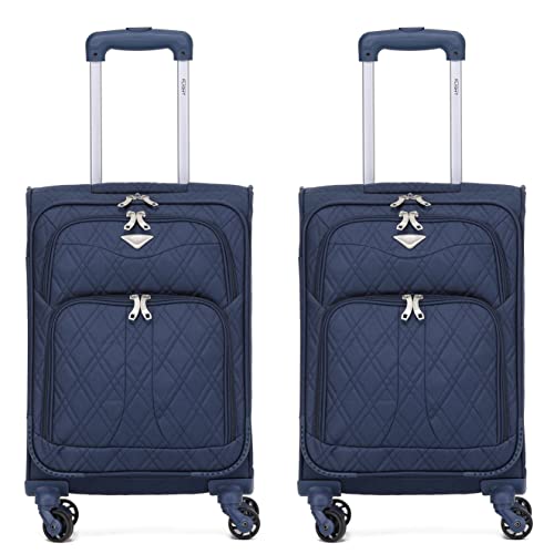 Flight Knight Lightweight 4 Wheel 800D Soft Case Quilted Suitcases Anti Crack Cabin & Hold Luggage Options Approved for Over 100 Airlines Including easyJet, BA & Many More!