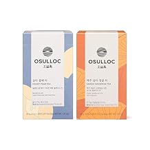 OSULLOC Honey Pear Tea Sweet Pear & Honey Flavor 20 count, 1.06 oz, 40g & Tangerine Tea Fresh Jeju Tangerine Flavor 20 count, 1.06 oz, 40g