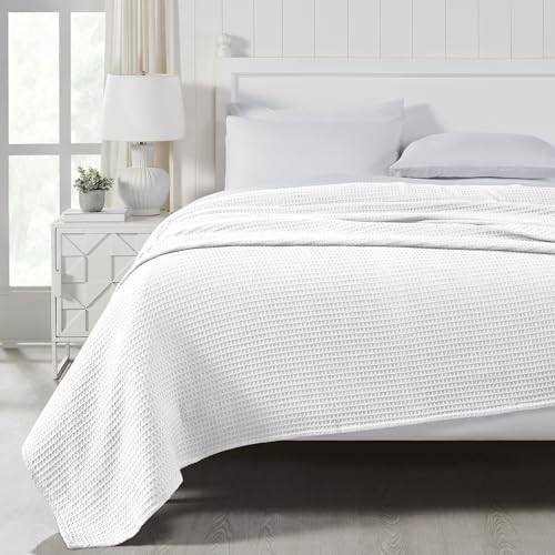 Image of Modern Threads 100% Cotton Waffle Thermal Blanket, White, Twin /Twin XL
