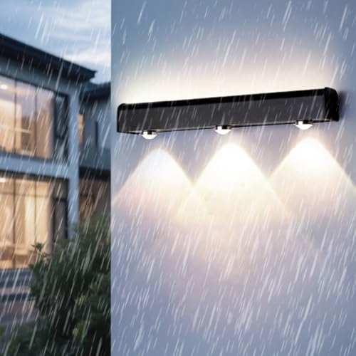 Applique murale extérieure LED noire IP65 étanche de 40cm avec lumière neutre