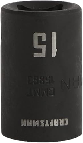 CRAFTSMAN Shallow Impact Socket, Metric, 1/2-Inch Drive, 15mm (CMMT15863)