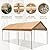 PHI VILLA 10x20 ft Heavy Duty Carport Car Canopy Garage Boat Shelter Party Tent?ith 4 Sand Bag?,Beige