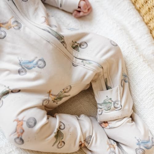 Image of Copper Pearl Zip-Up Footie Baby Pajamas - Soft Newborn Onesies for Boys & Girls, Tag-Free with Two-Way Zipper Baby Sleepers for Newborn - 24 Months, Ryder