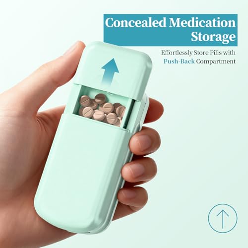 Image of Daviky Pill Cutter Splitter for Small & Tiny Pills, Dual Safety Blades | Adjustable Centering Slot, Precise 1 /2 1 /3 1 /4 Tablet Cutter, Built-in Storage, Portable & Senior-Friendly