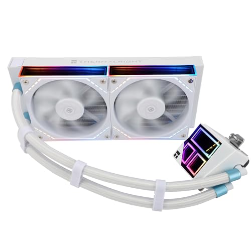 Thermalright Frozen Infinity 240 White CPU Aio Cooler,TL-M12W*2 PWM Fans,Computer CPU Water Cooler,ARGB Infinity Mirror,240 CPU Liquid Cooling:LGA1851/1700/1150/1151/1200/2011,PC Water Cooling