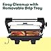 BELLA Panini Press, Sandwich Maker and Electric Indoor Grill with Double Nonstick Plates, Height Adjustable Lid and Removable Drip Tray, Stainless Steel