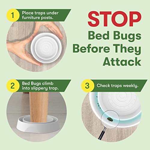 Bugmd - Bed Bug Blocker Monitor Insect Detect And Protect Furniture Trap, Durable Material, No Harsh Chemicals, Children & Pet-Friendly, Pack Of 4 #TOP2