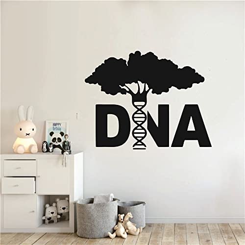 Education Wall Decal Science Dna Tree Wall Sticker School Classroom Interior Wall Decoration Vinyl Removable Wall Mural For Living Room Bedroom Kids Students Abstract Stickers Tm-76 (Black) #TOP2