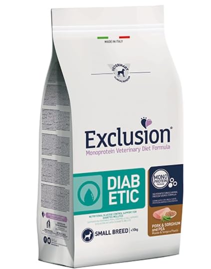 Exclusion Cane Diabetic Small Breed - Gusto maiale, sorgo e piselli 2 kg