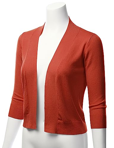 LALABEE Women's Classic 3/4 Sleeve Open Front Cropped Bolero Cardigan Shrugs for Dresses (S~XXL)2