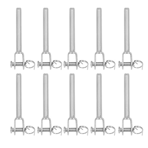 10 Pcs 3mm Turnbuckle Stainless Steel Turnbuckle Jaw Swage End Fitting Marine Turnbuckle Jaw Durable for Wire Rope Cable miniatura 1