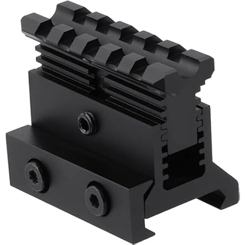360 Tactical Picatinny Riser Mount Adjustable Height Lockdown Series with Quick Release, 1.57" L | 5 Slots, Raise 0.9-1.2 inches, Scalloped Picatinny Slots (PO1 | Quick Release, 1.57" L|5) Cover