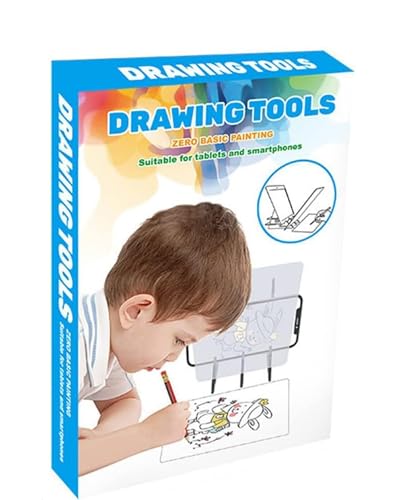 XPAU Portable Optical Drawing Board - Image Projector for Drawing & Tracing | Universal for Phone/Tablet | HD Optical Glass Mirror | ABS Frame | Zero Drawing Skills Needed | Includes Pencil & Papers