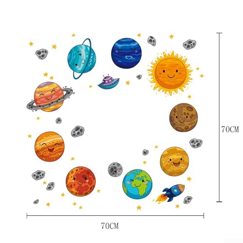 Stickers de pared planeta espacio sol 20x28cm pack 5 miniatura 6