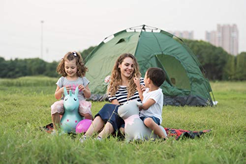 Image of Toy House Kids Bouncy Horse Hopper Inflatable Jumping Pink Unicorn, Ride on Rubber Bouncing Animal Toys (Pump Included)