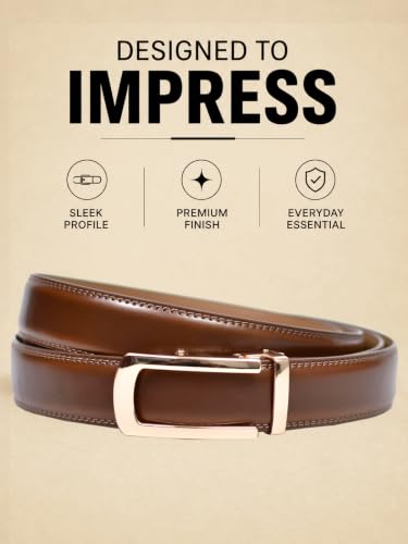 WildHorn Men's Genuine Leather Belt, Brown, 48 RICH TAN - Image 4