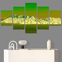 SIGNWIN 5 Panel Canvas Wall Art Modern Art Expressive Landscape Modern Mountain Top Multicolor Photography for Home Decorations Ready to Hang - 60
