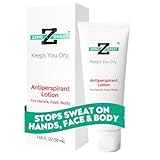 ZeroSweat Antiperspirant 20% Deodorant Lotion | Clinical Strength Hyperhidrosis Treatment - Reduces Face and Body Sweating