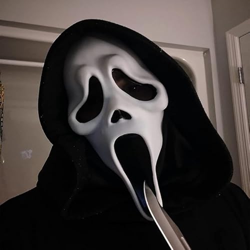 ROMINVIC Ghost Mask,Halloween Screm Face Mask,Scary Skull Horror Full Head Masque Decorations Costume Creepy