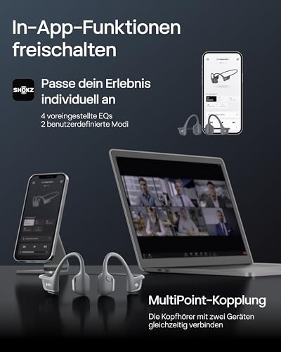 SHOKZ OpenRun Pro 2 Mini Knochenschall Sportkopfhörer, Open-Ear-Ohrhörer mit Bluetooth 5.3, Mikrofon mit Geräuschunterdrückung, IP55 wasserdicht, 12 Std. Wiedergabe, USB-C Schnellladung, Schwarz