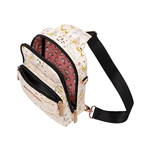 Petunia Pickle Bottom Criss-Cross Sling Bag - Stylish Sling Bag For Women And Men - Adjustable Straps To Custom-Fit - Spacious Main Pocket - Disney’s Whimsical Belle #TOP1