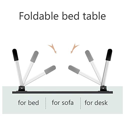 Widousy Laptop Bed Table, Breakfast Tray With Foldable Legs, Portable Lap Standing Desk, Notebook Stand Reading Holder For Couch Sofa Floor Kids - Standard Size（White） #TOP3