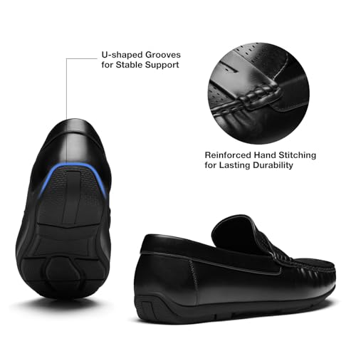Image of HEEZ Men's Loafers Slip On Dress Shoes Penny Loafers Leather Casual Driving Boat Shoes for Men