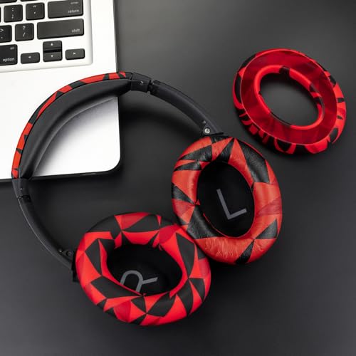 Image of SOULWIT Replacement Kit for Bose QuietComfort 45 (QC45) /Quiet Comfort 35 (QC35, QC35II) /QC SE /QC Wireless Headphones, Ear Pads Cushions + Headband + Silicone Earpads Cover Protector - Red Storm