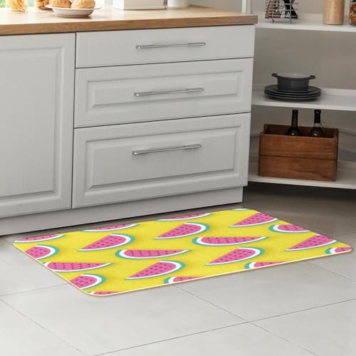Tapis de cuisine lavable antidérapant absorbant lot de 2 jaune - 7