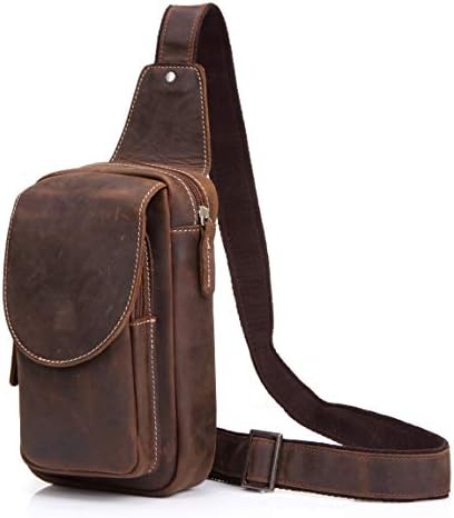 EVERDOSS Sling Backpack Leather Chest Pack Crossbody Travel Hiking Bag