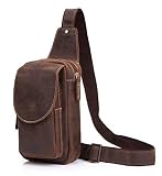 EVERDOSS Sling Backpack Leather Chest Pack Crossbody Travel Hiking Bag