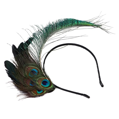 Genérico Diadema Plumas de Pavo Real Colores Combinados Accesorio para Fiestas y Cosplay Tocado para Mujer y Niña Adecuado para Fotografía y Carnavales