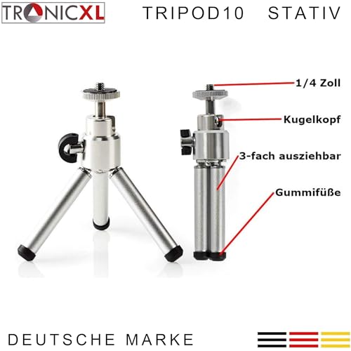 TronicXL Tripod 10W Stativ für Kamera Webcam kompatibel mit Logitech C920 Brio 4K C925e C922x C922 C930e C930 C615 Web Ersatzteil Zubehör Homeoffice Video AUKEY Microsoft LifeCam Studio Ständer