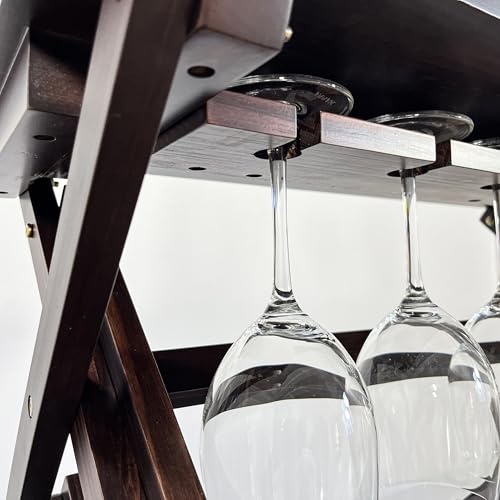 Estante de madera sólido para 26 botellas de vino miniatura 2
