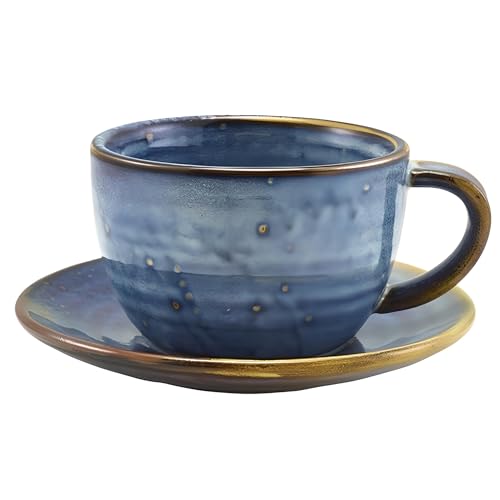 Genware Terra Porcelain, Aqua Blue, Coffee Cup, 285ml, CUP-PBL28, Pack of 6, 285mL Capacity - Image 2