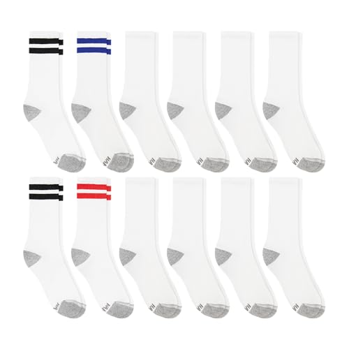 Image of Hanes Men's Socks, Active Cool X-temp Lightweight Moisture-wicking Cushioned Ankle, Crew and No Show, 12 and 14 Pair Packs