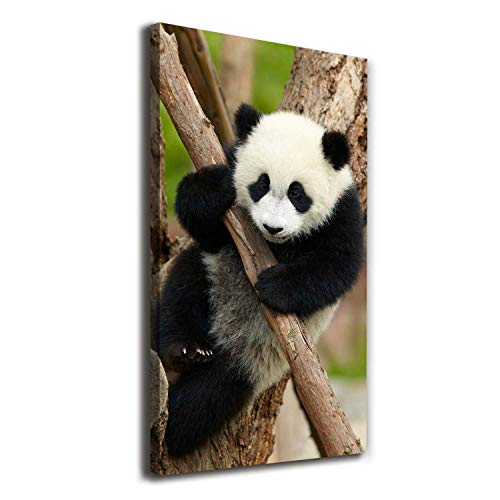 Image sur toile panda Tulup 70x140 cm prête à suspendre pour décorer sans effort