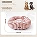 MEWOOFUN Hunde-Donut-Betten für kleine Hunde, beruhigendes Hundebett, rundes süßes Welpenbett mit Rutschfester Unterseite, Flauschiges (Rosa, 64x64x18cm)