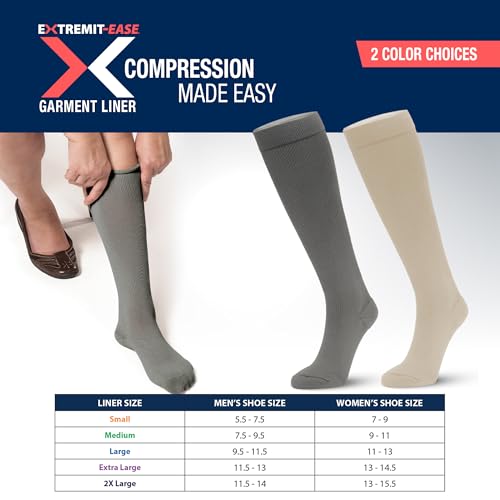 Image of Garment Liner, Unisex, Light Foot-to-Ankle Compression, Tan & Grey, Small - XXLarge, 1 2 4 Undersocks /Pack